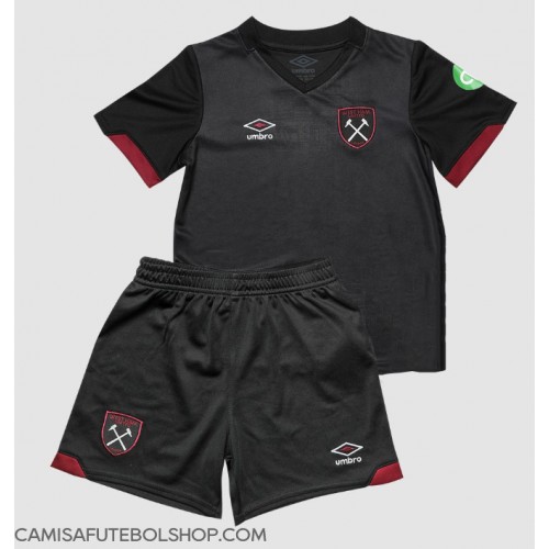 Camisa de time de futebol West Ham United Replicas 2º Equipamento Infantil 2024-25 Manga Curta (+ Calças curtas)